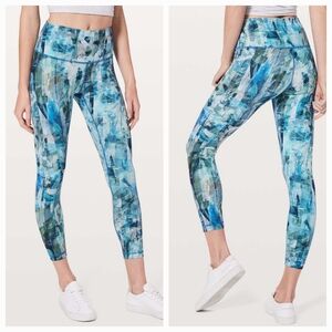 Lululemon Wunder Under High-Rise 7/8 Tights 25" Color Sun Dazed Multi Blue Sz8